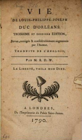 Vie De Louis-Philippe-Joseph, Duc D'Orléans