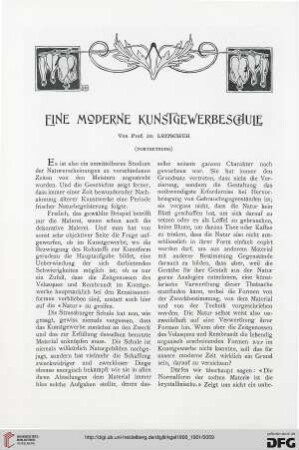 Eine moderne Kunstgewerbeschule