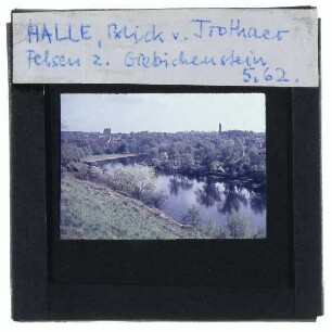 Halle (Saale), Burg Giebichenstein,Saale,Halle (Saale), Trothaer Felsen : Panorama