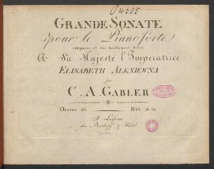 Grande Sonate pour le Pianoforte Oeuvre 26