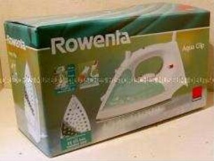 Warenverpackung für das Dampfbügeleisen "Rowenta Aqua Clip", ohne Inhalt