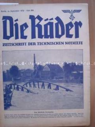 Fachzeitschrift der Technischen Nothilfe "Die Räder" u.a. über die Tätigkeit der TN in den besetzten Gebieten