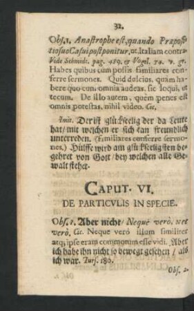 Caput VI. De Particulis In Specie.