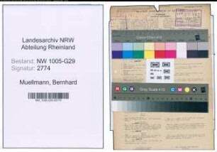 Entnazifizierung Bernhard Muellmann , geb. 09.03.1900 (Bahnsekretaer)