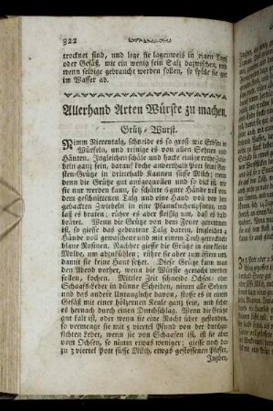 Allerhand Arten Würste zu machen.