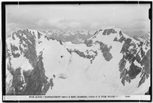 Stubaier Alpen. Warenkarseite (3351 Meter) und Windacher Daunkogel (3363 Meter)