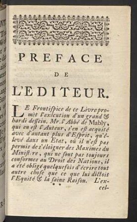 Preface de l'editeur.