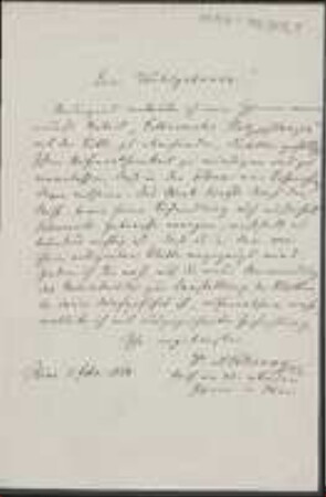 Brief von Alois Pokorny an Gottlieb August Herrich-Schaeffer
