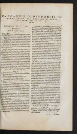 D. Ioannis Oldendorpii In Verba Legum XII. Tabularum Scholia, Iuxta Seriem Editionis suae.