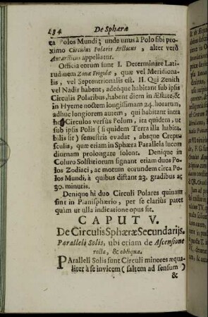 Caput V. De Circulis Sphæræ Secundariis.