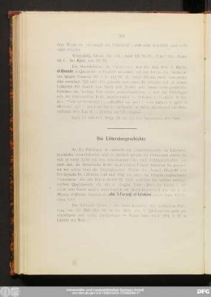 Die Litteraturgeschichte.