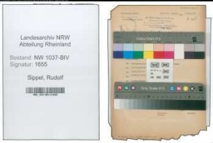 Entnazifizierung Rudolf Sippel , geb. 06.07.1908 (Werkstattbesitzer)