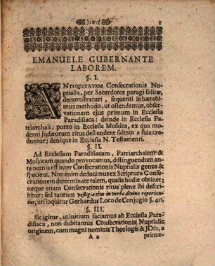 Exercitatio hist. eccl. de antiquitate consecrationis nuptialis