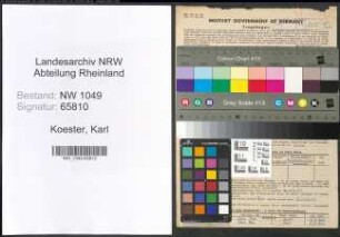 Entnazifizierung Karl Koester , geb. 03.04.1902 (Betriebsleiter)