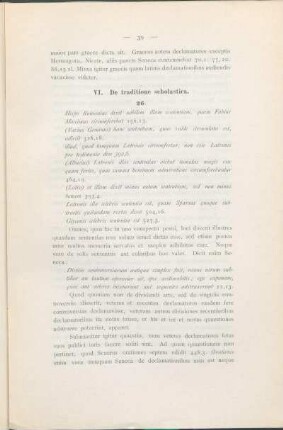 VI. De traditione scholastica.