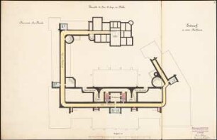 Stadthaus Schinkelwettbewerb 1898: Heizanlage im Keller. Grundriss 1:200