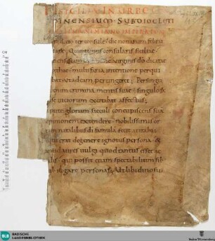 Passio s. Agathae, Fragment - Cod. Aug. Fr. 75