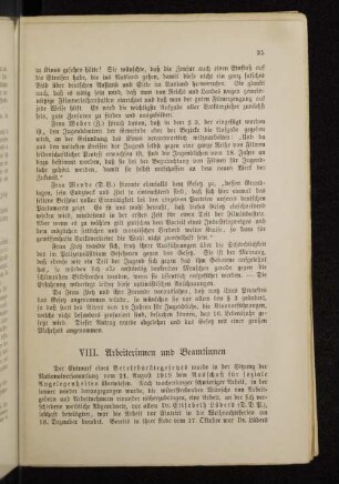 VIII. Arbeiterinnen und Beamtinnen