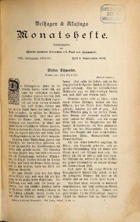 Velhagen & Klasings Monatshefte. 7,1. 1892/93