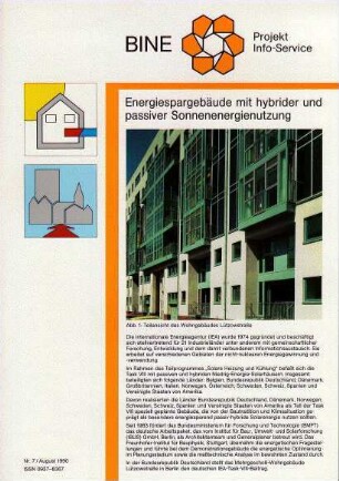 Energiespargebäude mit hybrider und passiver Sonnenenergienutzung.