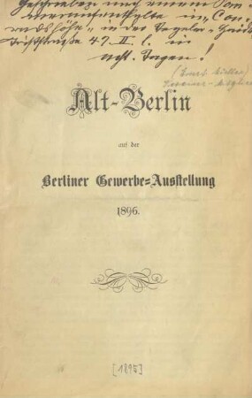 Alt-Berlin auf der Berliner Gewerbe-Ausstellung 1896