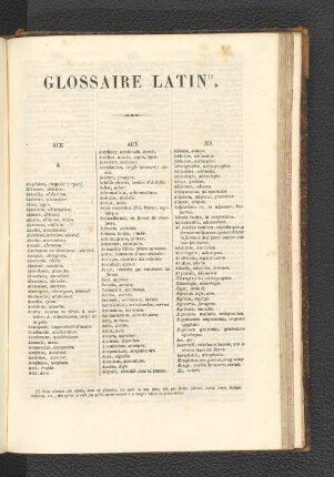 Glossaire Latin.