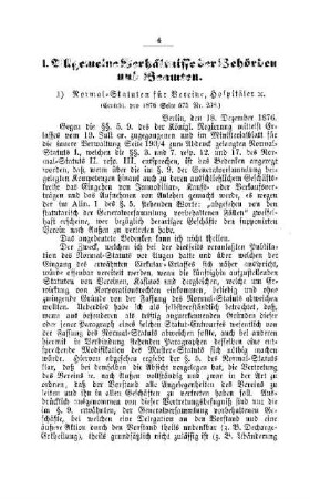 Normal-Statuten für Vereine, Hospitäler etc. : [I. Allgemeine Verhältnisse der Behörden und Beamten]