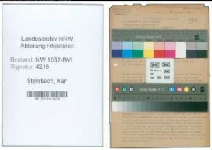 Entnazifizierung Karl Steinbach , geb. 22.10.1900 (Fahrer)