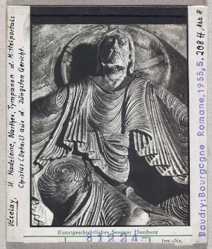Vézelay, Basilika Sainte Madeleine: Vorhalle, Mittelportal, Christus