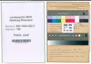 Entnazifizierung Josef Poitzik , geb. 15.11.1901 ()