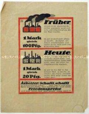 Flugblatt gegen Streiks und Aufruf zur Arbeit