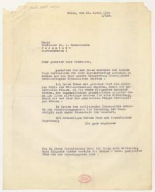 Brief an Arnold Ludwig Mendelssohn : 25.04.1930