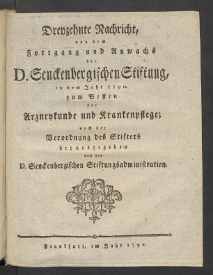 Dreyzehnte Nachricht