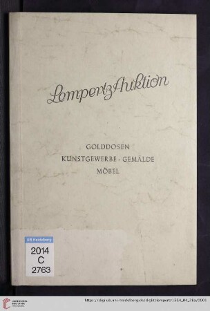 Nr. 440: Math. Lempertz'sche Kunstversteigerung: Golddosen, Kunstgewerbe, Skulpturen, Möbel, Gemälde alter u. neuzeitlicher Meister, Orientteppiche aus verschiedenem Besitz : Versteigerung 28., 29., 30. April 1954