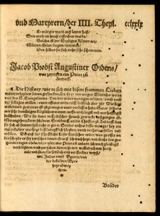Jacob Probst Augustiner Ordens/ vor zeytten ein Prior zu Antdorff.