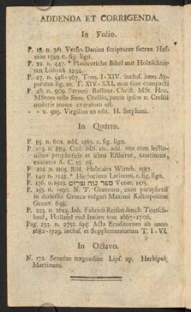 Addenda et Corrigenda