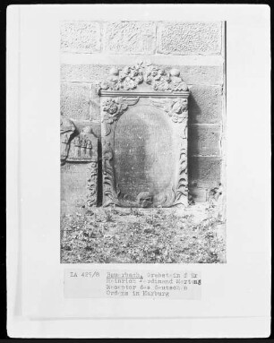 Grabstein für Heinrich Ferdinand Mertens, receptor des Deutschen Ordens in Marburg