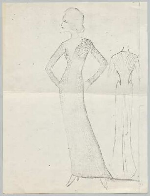 Fishscale Dress - First Sketch: Jean Louis Green Dress (Archivtitel)