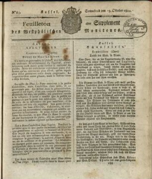 No. 84, Sonnabend den 19. Oktober 1811