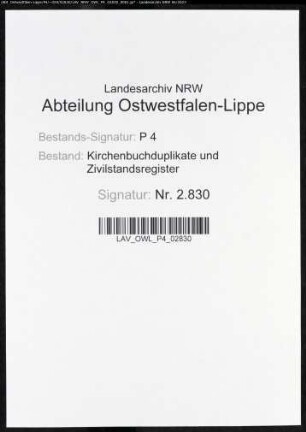 Kirchenbuchduplikate der katholischen Gemeinde Medebach (G 1824-1844). (Gemeinde: Medebach, katholische Gemeinde)