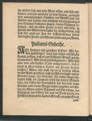Paßions-Gebethe