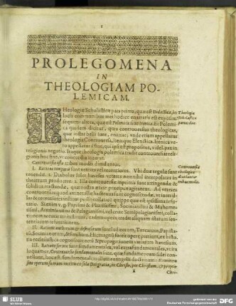 Prolegomena In Theologiam Polemicam