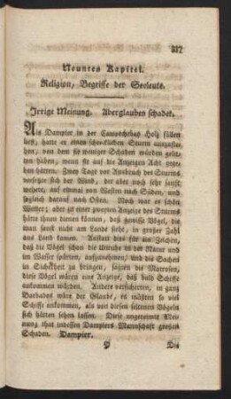 Neuntes Kapitel. Religion, Begriffe der Seeleute.