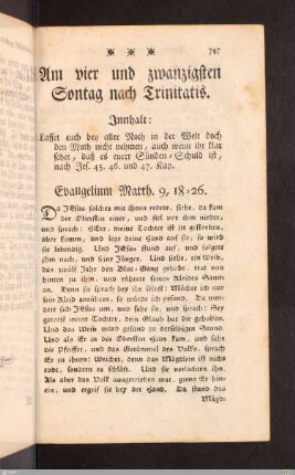 Am vier und zwanzigsten Sontag nach Trinitatis.