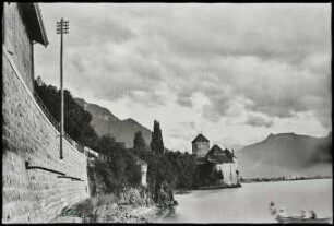 Schloss Chillon, vom Bahnhof Chillon aus gesehen
