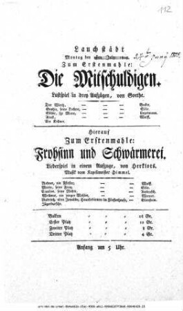 Frohsinn und Schwärmerei