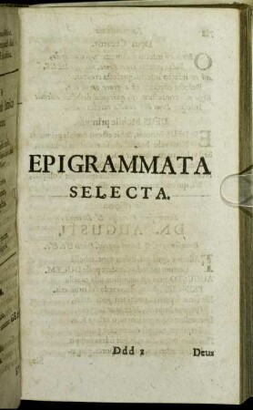 Epigrammata Selecta.