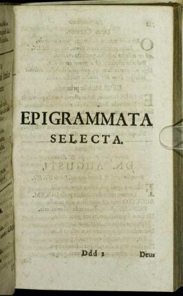 Epigrammata Selecta.