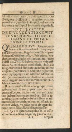 Caput Quintum De Eius Vocatione Wittenbergensi, Itinere Romano Et Promotione Doctorali.