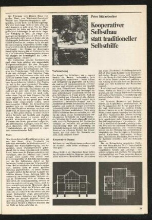 Kooperativer Selbstbau statt traditioneller Selbsthilfe